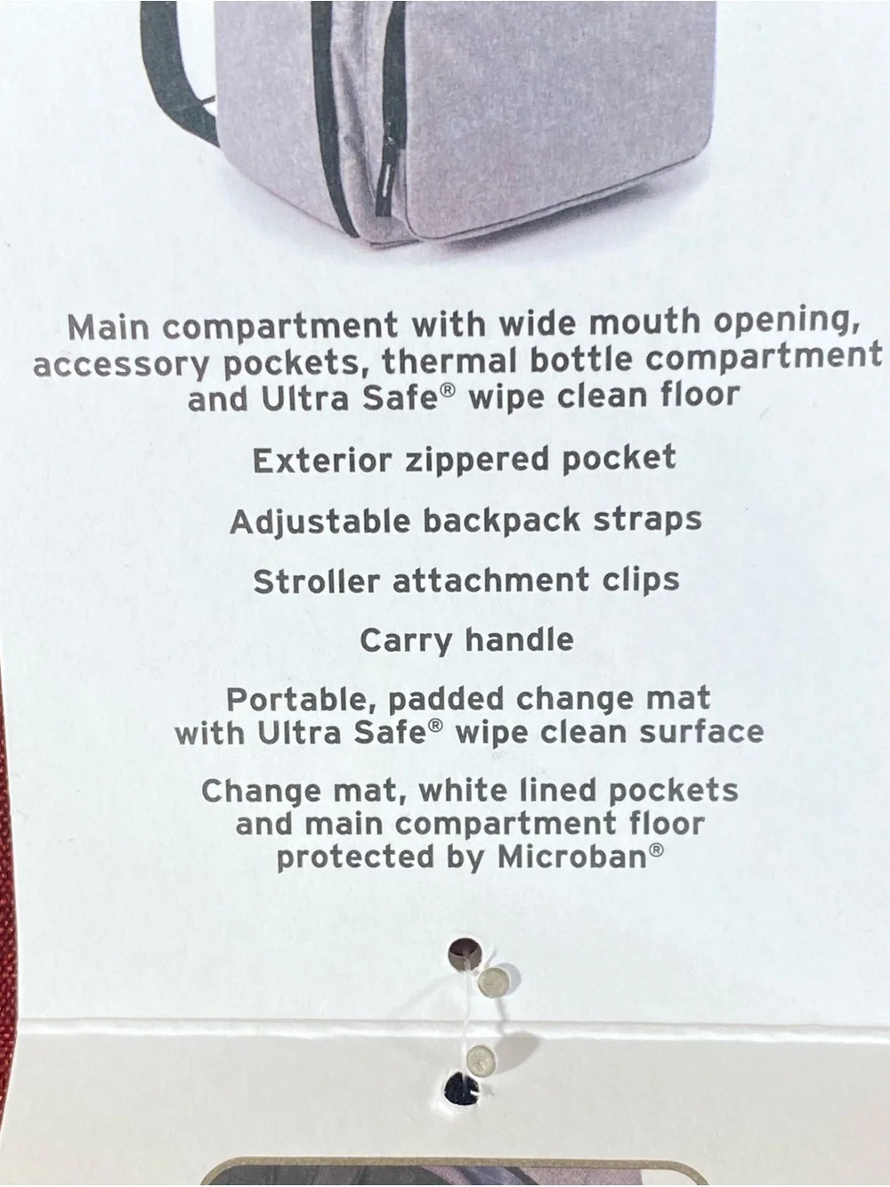 Fulton Bag Co Diaper Bag Backpack Removeable Change Pad Thermal Bottle Section